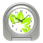 Leaf Green White Travel Alarm Clocks Front