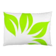 Leaf Green White Pillow Case by Mariart