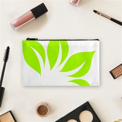 Leaf Green White Cosmetic Bag (small)  by Mariart