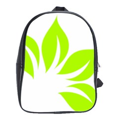 Leaf Green White School Bags(large)  by Mariart