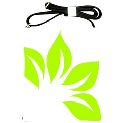 Leaf Green White Shoulder Sling Bags by Mariart