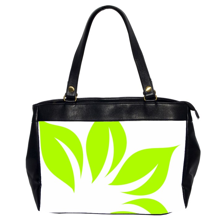 Leaf Green White Office Handbags (2 Sides) 