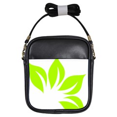 Leaf Green White Girls Sling Bags by Mariart