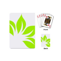 Leaf Green White Playing Cards (mini)  by Mariart