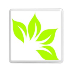 Leaf Green White Memory Card Reader (square)  by Mariart