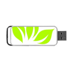 Leaf Green White Portable Usb Flash (two Sides) by Mariart