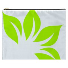 Leaf Green White Cosmetic Bag (xxxl)  by Mariart