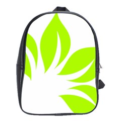 Leaf Green White School Bags (xl)  by Mariart