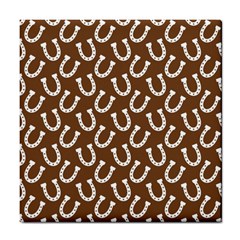 Horse Shoes Iron White Brown Tile Coasters by Mariart