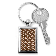 Horse Shoes Iron White Brown Key Chains (rectangle)  by Mariart