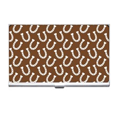 Horse Shoes Iron White Brown Business Card Holders by Mariart