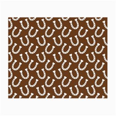 Horse Shoes Iron White Brown Small Glasses Cloth (2-side) by Mariart