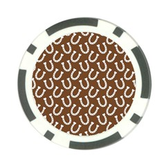 Horse Shoes Iron White Brown Poker Chip Card Guard by Mariart