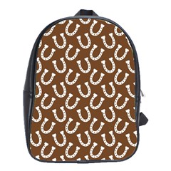 Horse Shoes Iron White Brown School Bags(large)  by Mariart