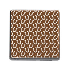 Horse Shoes Iron White Brown Memory Card Reader (square) by Mariart