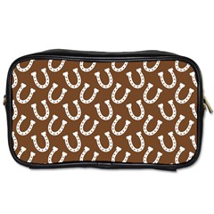 Horse Shoes Iron White Brown Toiletries Bags by Mariart