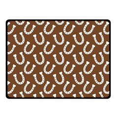 Horse Shoes Iron White Brown Fleece Blanket (small) by Mariart