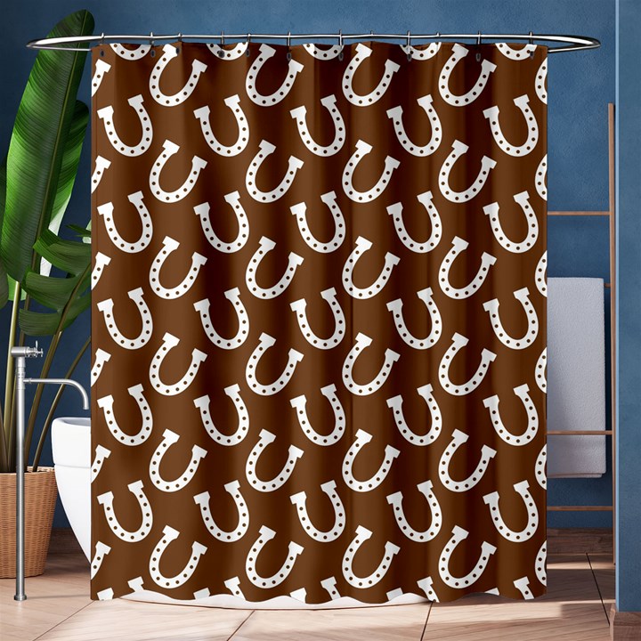 Horse Shoes Iron White Brown Shower Curtain 60  x 72  (Medium) 