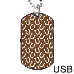 Horse Shoes Iron White Brown Dog Tag Usb Flash (one Side) by Mariart