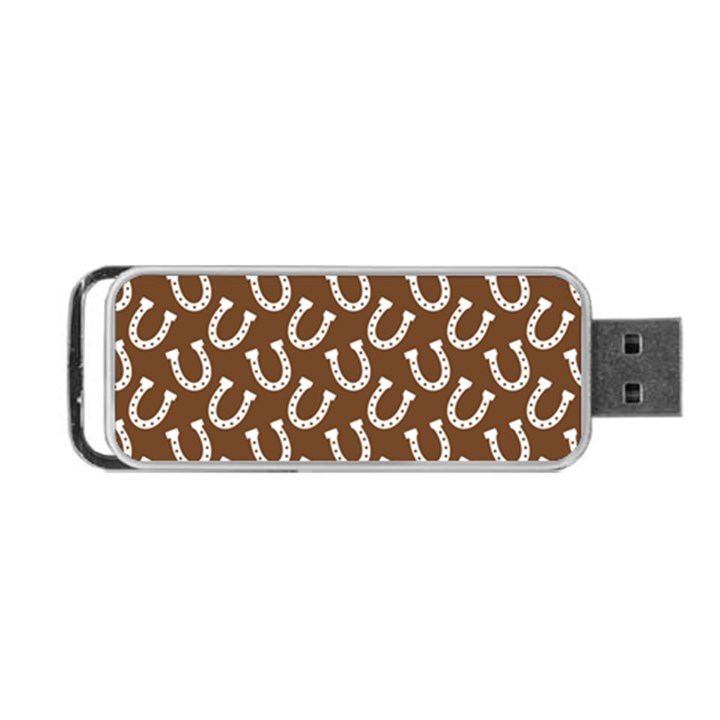 Horse Shoes Iron White Brown Portable USB Flash (One Side)