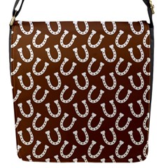 Horse Shoes Iron White Brown Flap Messenger Bag (s) by Mariart