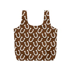 Horse Shoes Iron White Brown Full Print Recycle Bags (s)  by Mariart