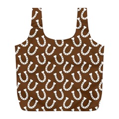 Horse Shoes Iron White Brown Full Print Recycle Bags (l)  by Mariart