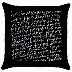 Happy Holidays Throw Pillow Case (black) by Mariart