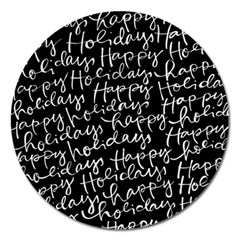 Happy Holidays Magnet 5  (round) by Mariart