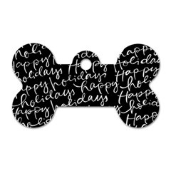 Happy Holidays Dog Tag Bone (two Sides) by Mariart