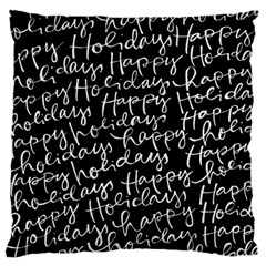 Happy Holidays Large Flano Cushion Case (one Side) by Mariart