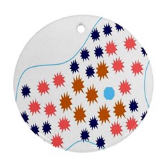 Island Top View Good Plaid Spot Star Ornament (round) by Mariart