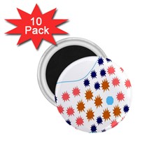 Island Top View Good Plaid Spot Star 1 75  Magnets (10 Pack)  by Mariart