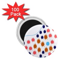 Island Top View Good Plaid Spot Star 1 75  Magnets (100 Pack)  by Mariart