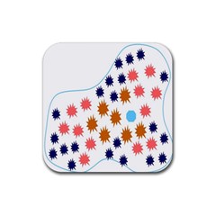 Island Top View Good Plaid Spot Star Rubber Coaster (square)  by Mariart