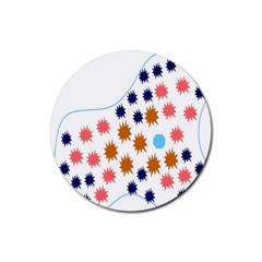 Island Top View Good Plaid Spot Star Rubber Coaster (round)  by Mariart