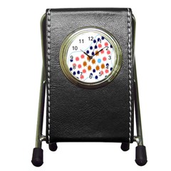 Island Top View Good Plaid Spot Star Pen Holder Desk Clocks by Mariart