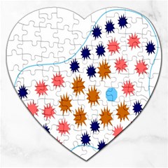 Island Top View Good Plaid Spot Star Jigsaw Puzzle (heart) by Mariart