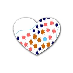 Island Top View Good Plaid Spot Star Rubber Coaster (heart)  by Mariart