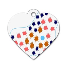 Island Top View Good Plaid Spot Star Dog Tag Heart (two Sides) by Mariart