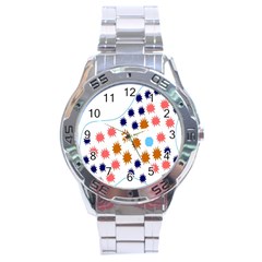 Island Top View Good Plaid Spot Star Stainless Steel Analogue Watch by Mariart