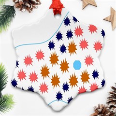 Island Top View Good Plaid Spot Star Ornament (snowflake) by Mariart