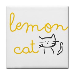 Lemon Animals Cat Orange Tile Coasters by Mariart