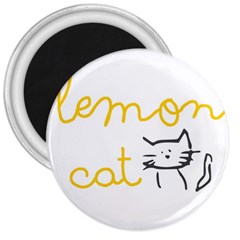 Lemon Animals Cat Orange 3  Magnets by Mariart