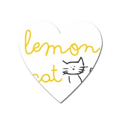 Lemon Animals Cat Orange Heart Magnet by Mariart