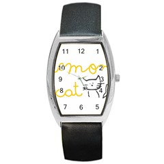 Lemon Animals Cat Orange Barrel Style Metal Watch