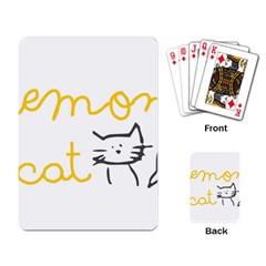 Lemon Animals Cat Orange Playing Card by Mariart