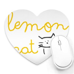 Lemon Animals Cat Orange Heart Mousepads by Mariart