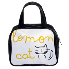 Lemon Animals Cat Orange Classic Handbags (2 Sides) by Mariart