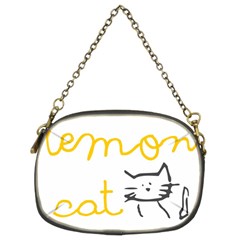 Lemon Animals Cat Orange Chain Purses (two Sides)  by Mariart